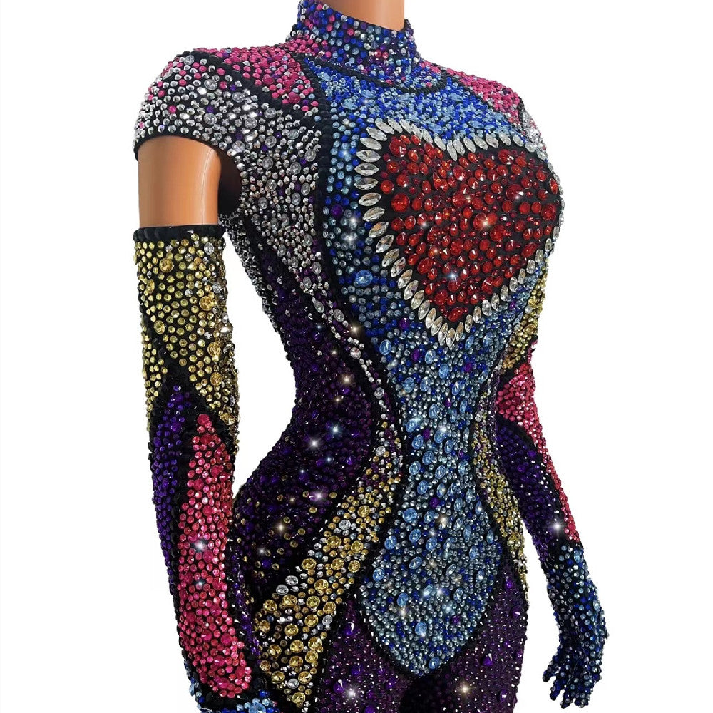 Sexy Rhinestone Women's Flash Dress