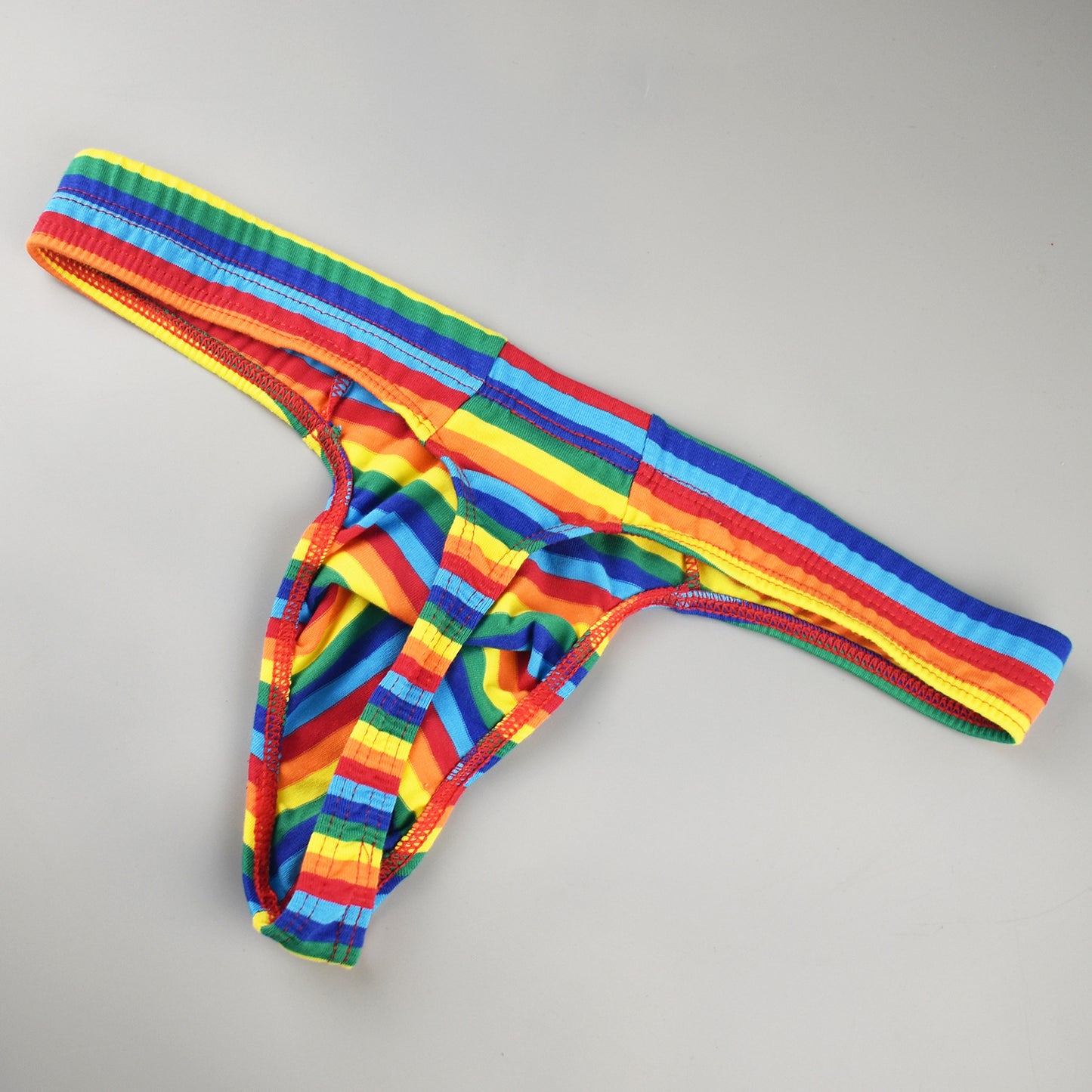 Colored Cotton Striped Bag Men's Low Waist Underwear