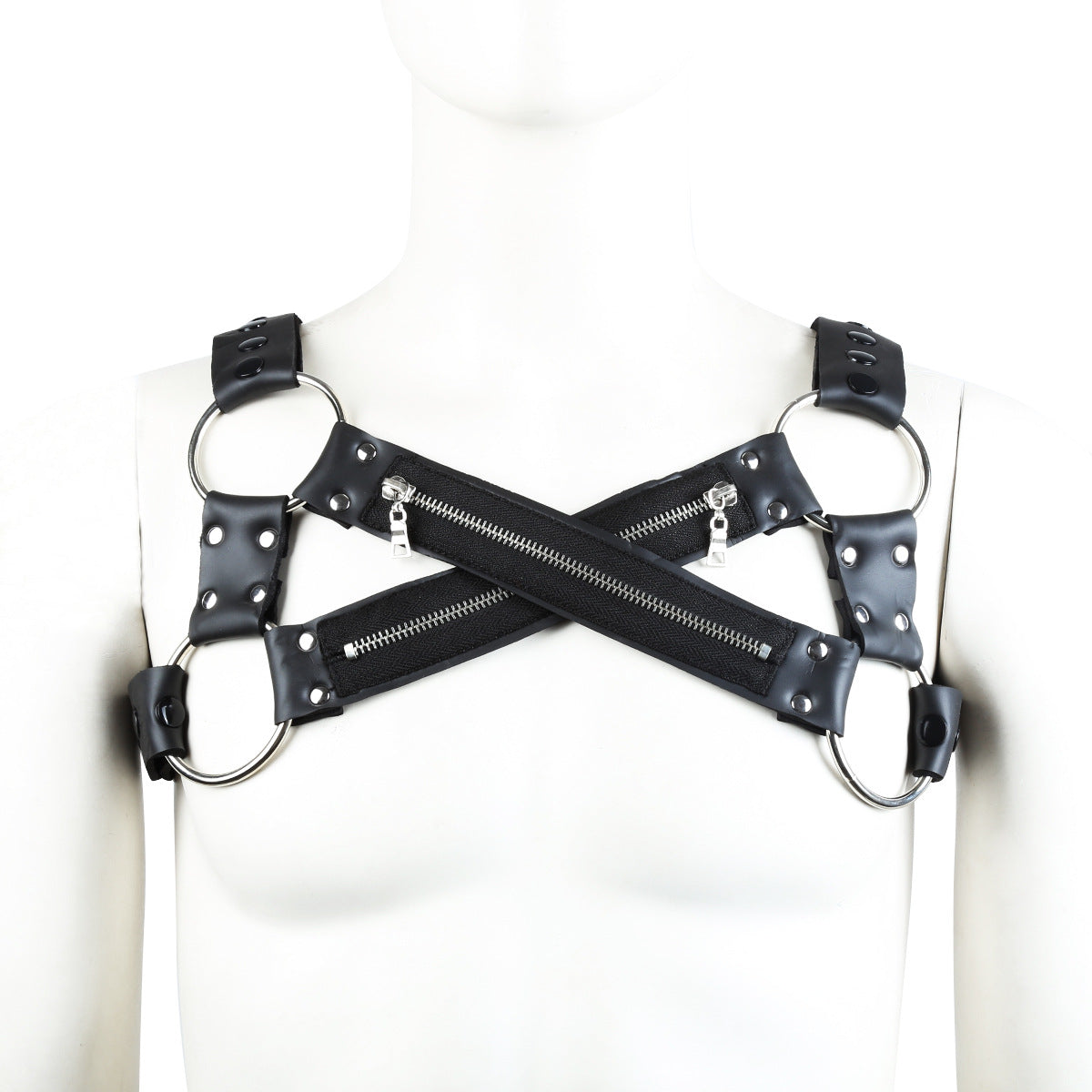 Men's Powerful Men's Binding Stretch Zipper Clothes Binding Sexy Binding Chest Strap