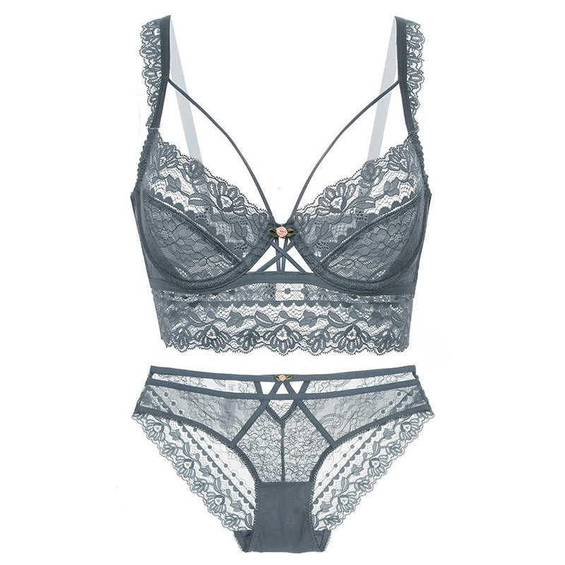 Soutien-gorge transparent ultra-mince Ensemble de sous-vêtements sexy en dentelle pour dames