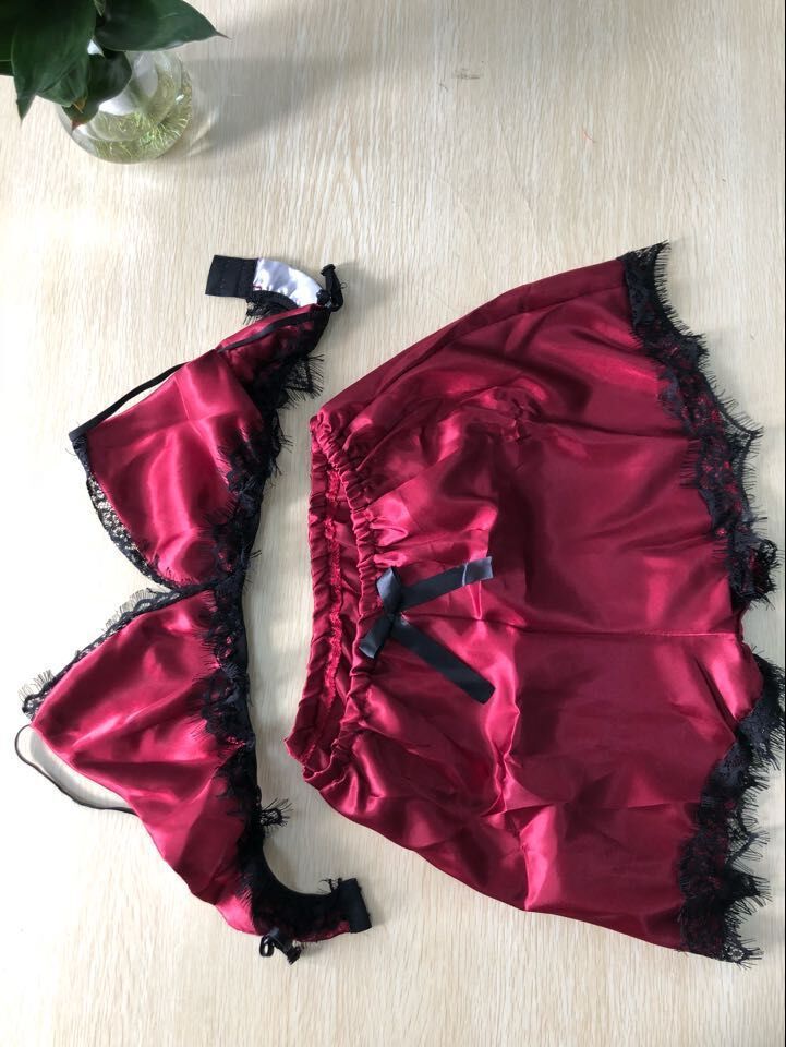 Sexy lace split pajamas set