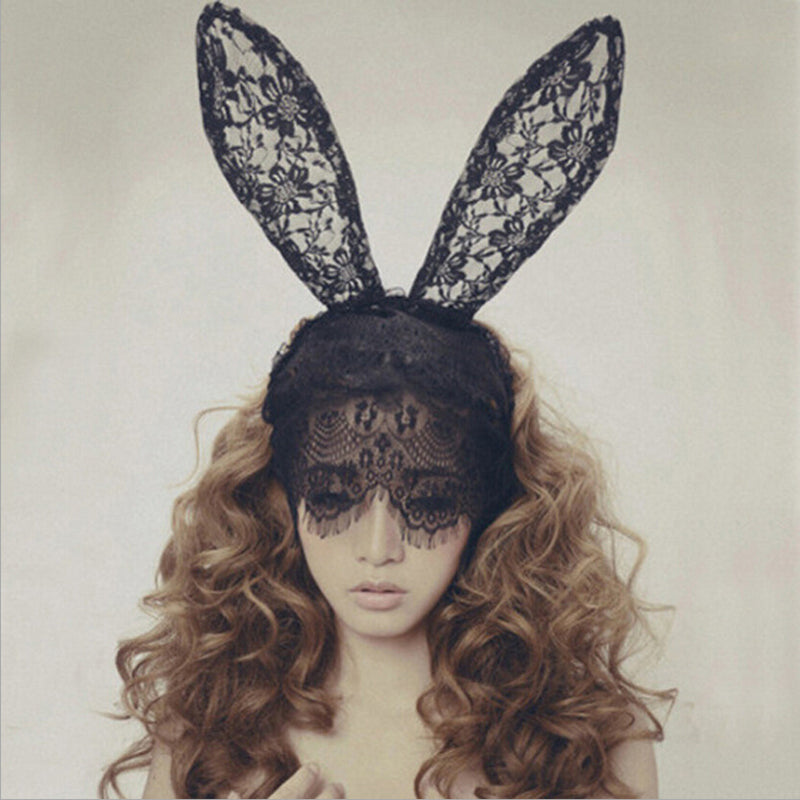 Lace bunny ears headdress