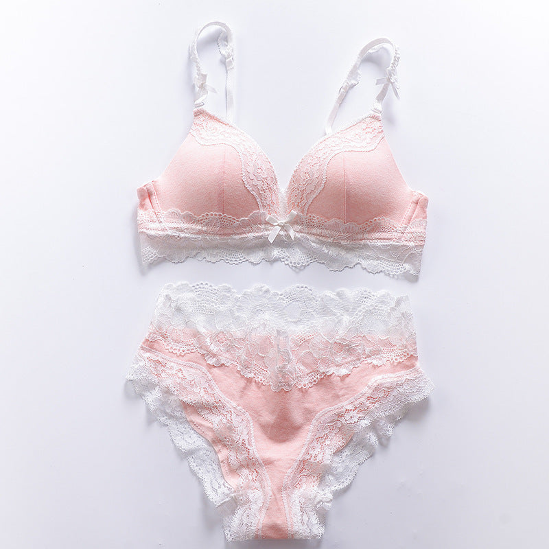 Ensemble de soutien-gorge fille japonaise en dentelle sexy Deep V