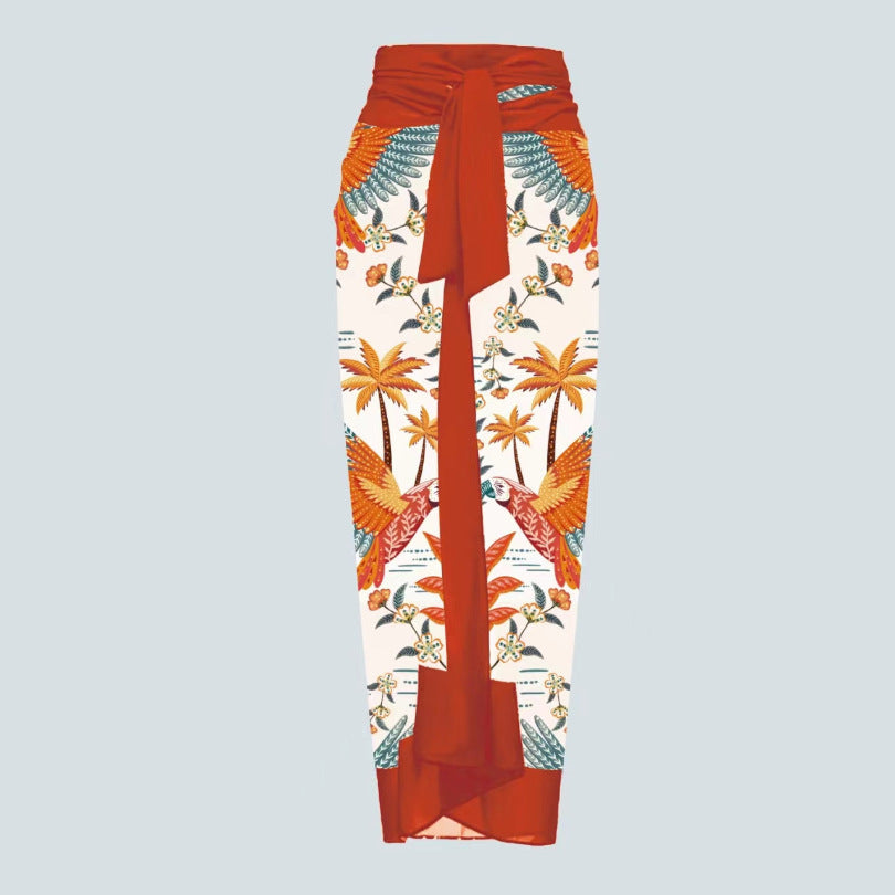One-piece Swimsuit Flower Set Women