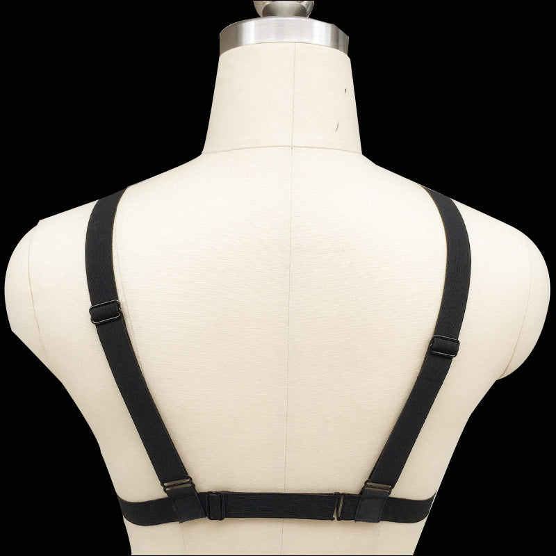 Pentagramme Bretelles Lingerie Creux Croix Rivets Beau Dos