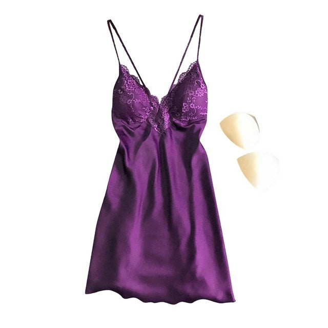 Pyjama femme pyjama Sexy Lingerie Satin pyjama dentelle nuit