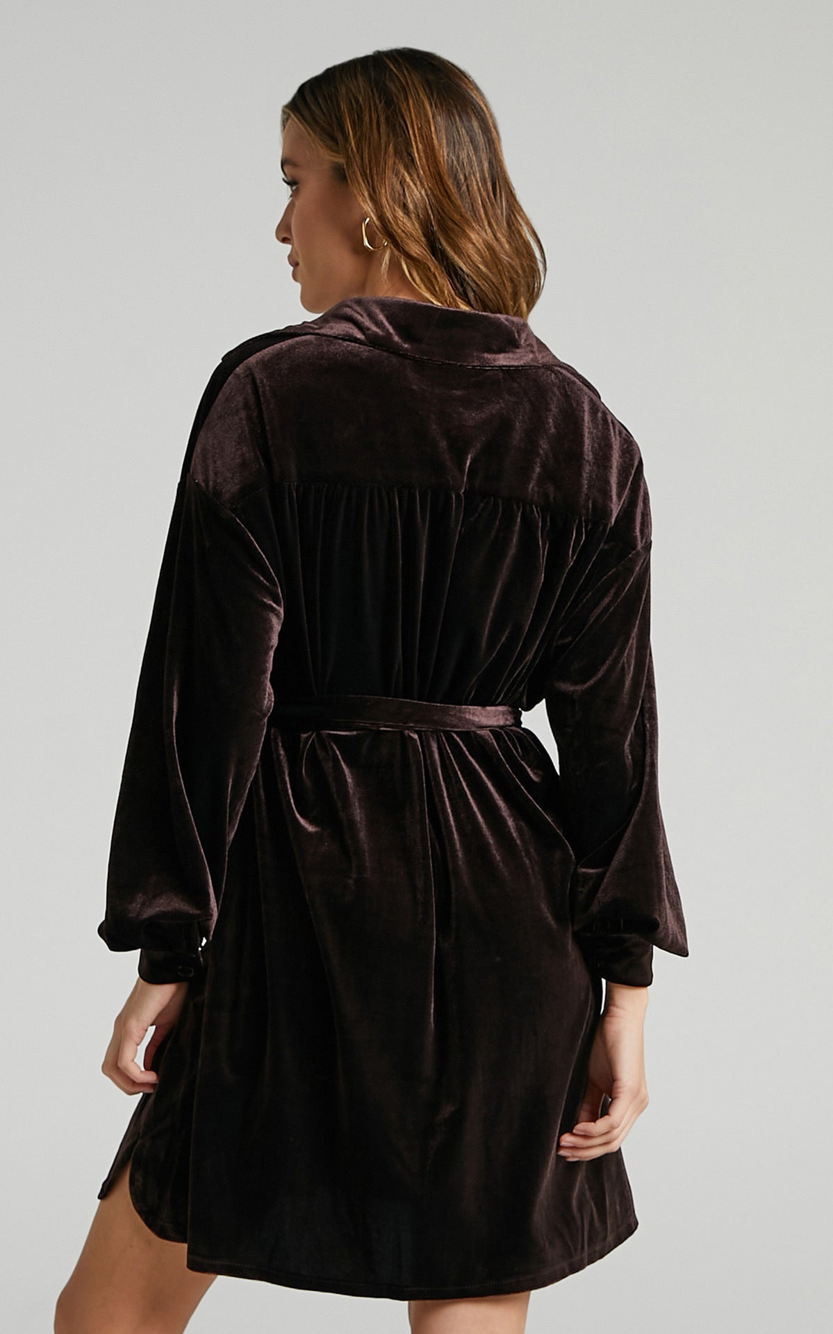 New Long Shirt Hot Sale Women's Gold Velvet Dress