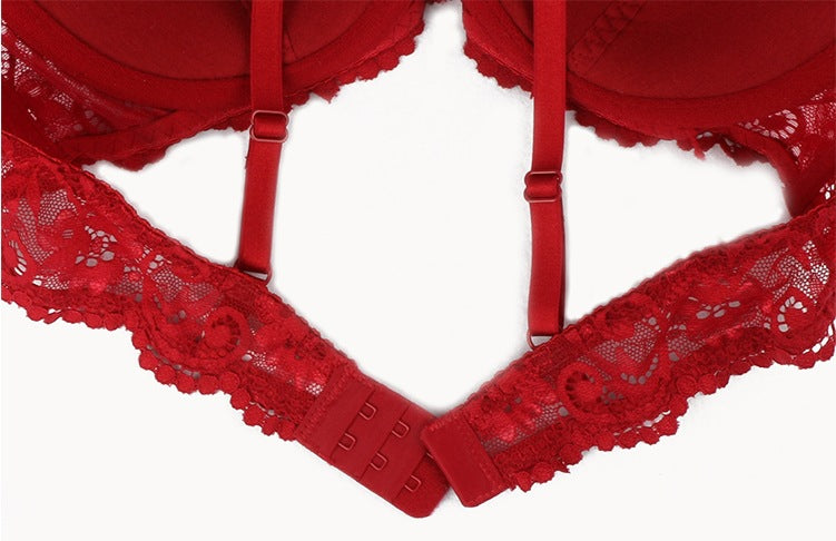 9177 ensemble trois pièces Lingerie Sexy dentelle soutien-gorge Push Up demi-tasse jarretière ensemble de soutien-gorge