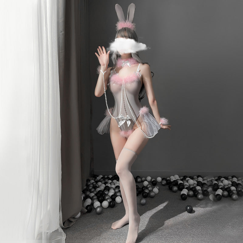 Black And Grey Bunny Girl Uniform Suit