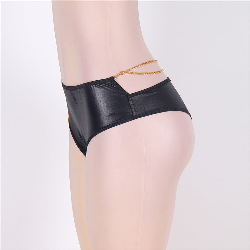 Plus Size Leather Chain Decoration Nightclub Underwear