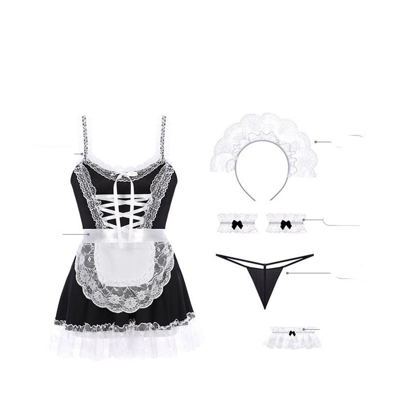 Uniforme de femme de chambre, lingerie gratuite, tentation, robe pyjama
