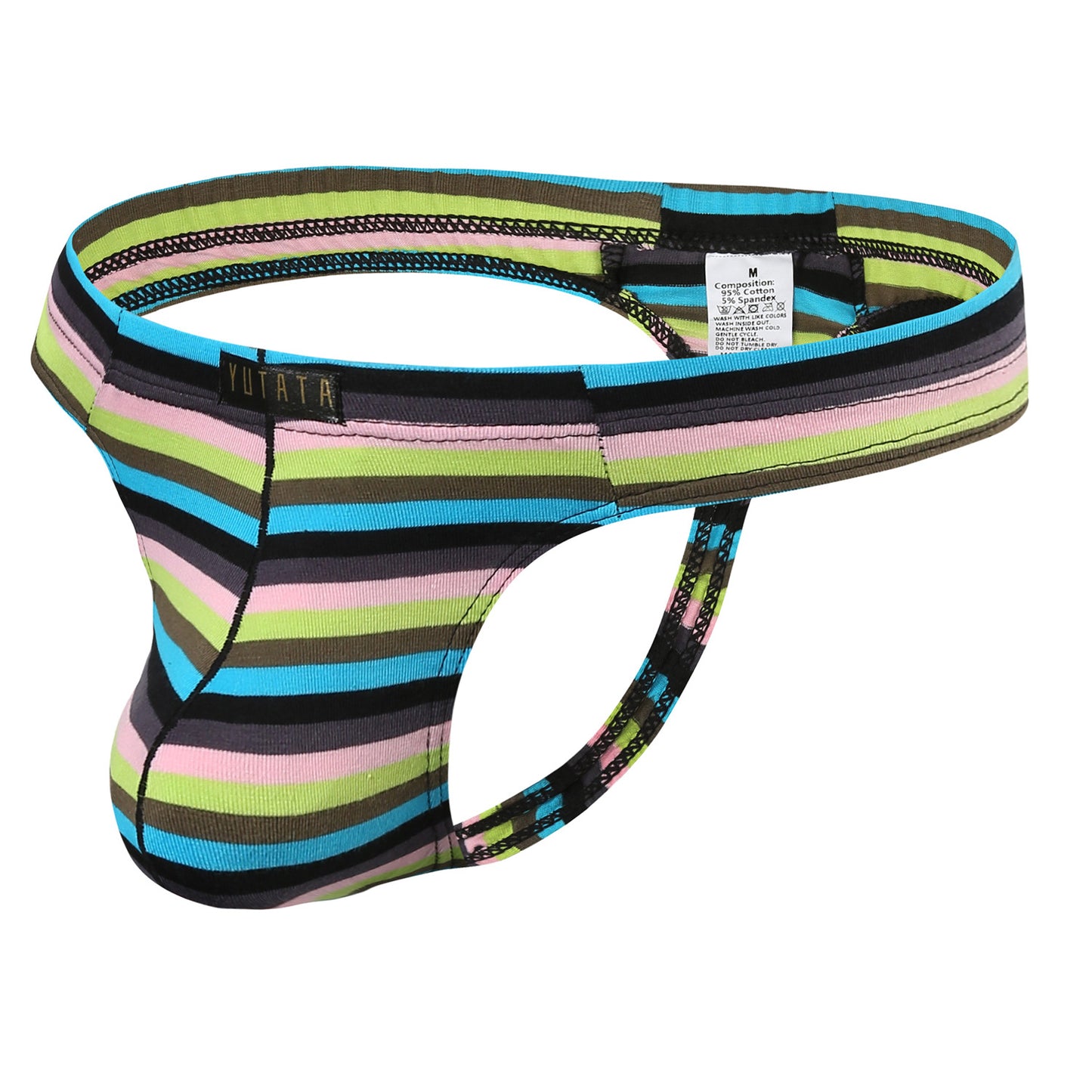 Colored Cotton Striped Bag Men's Low Waist Underwear