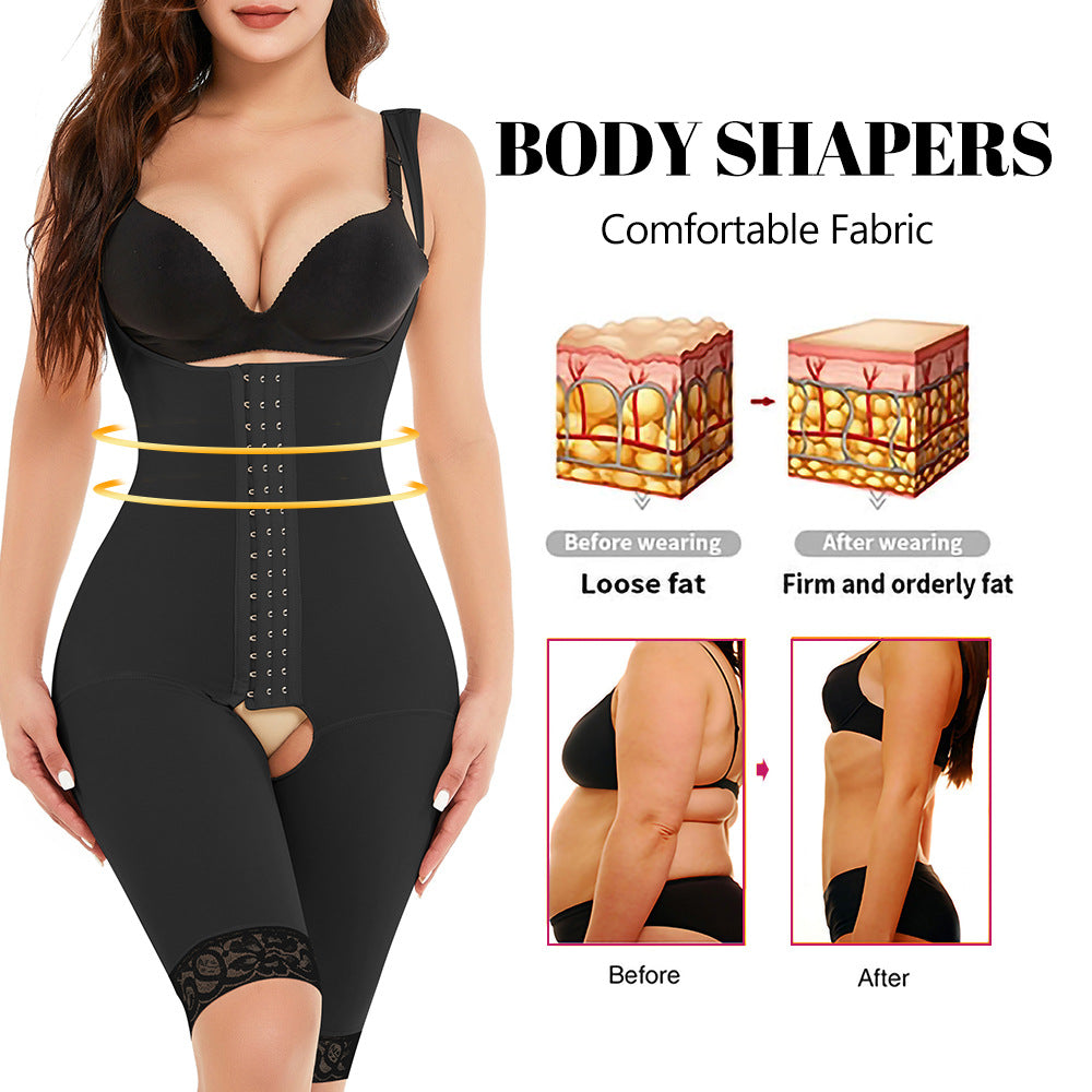 Corset une pièce à entrejambe ouvert pour femmes de grande taille