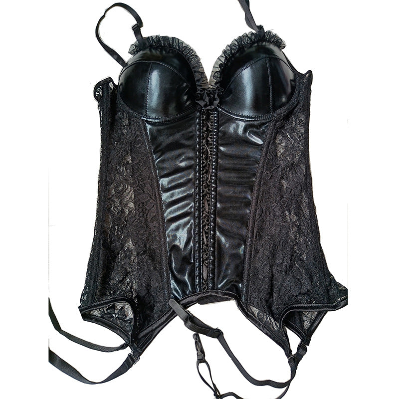 Ensemble de lingerie sexy bustier en dentelle en noir rouge ou blanc