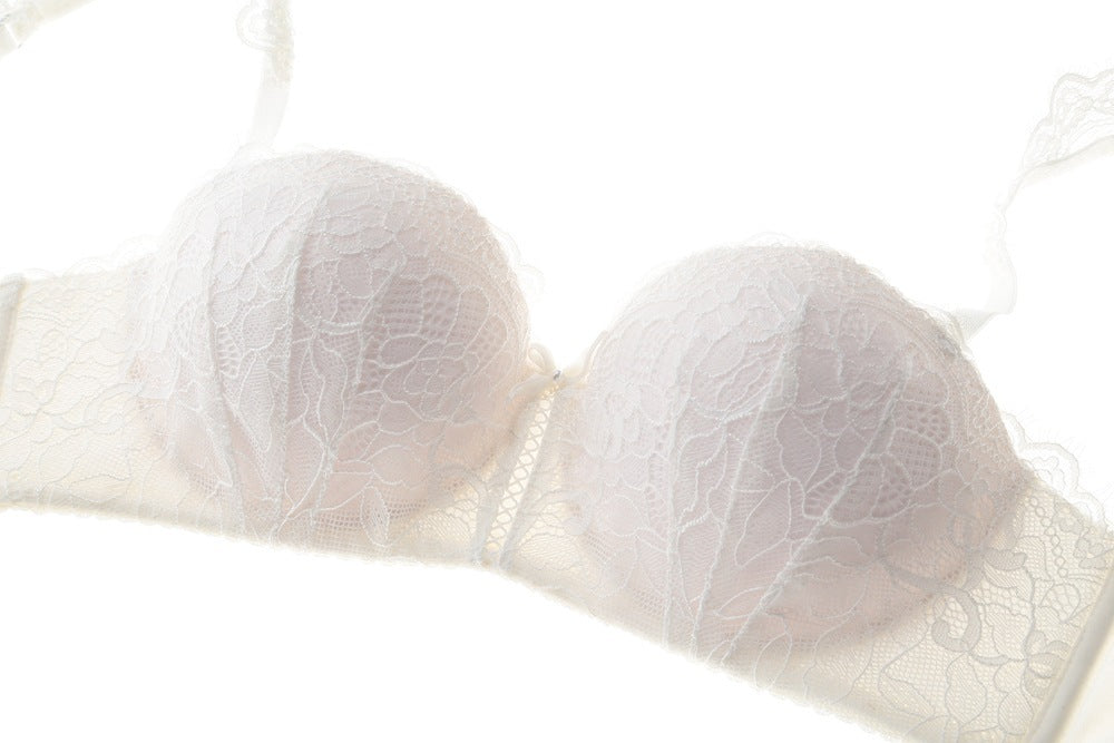 Ensemble soutien-gorge froncé en dentelle sexy