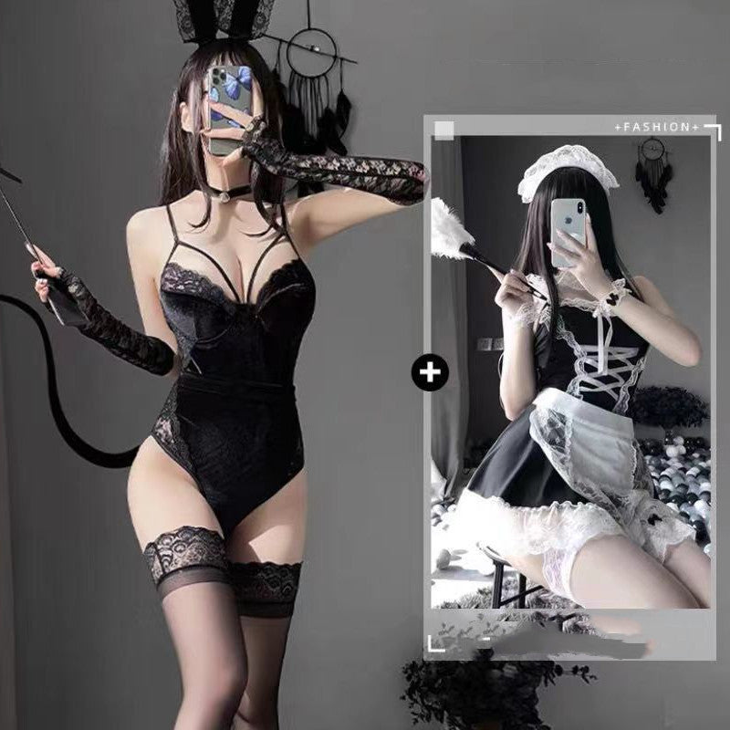 Sexy Bunny Cos Uniform Suit Crotch Free To Take Off