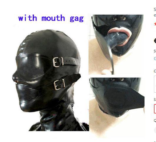 Natural Latex Headgear With Braids And Holes