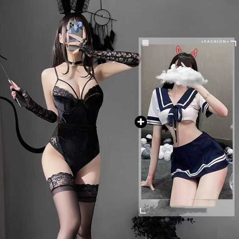 Sexy Bunny Cos Uniform Suit Crotch Free To Take Off