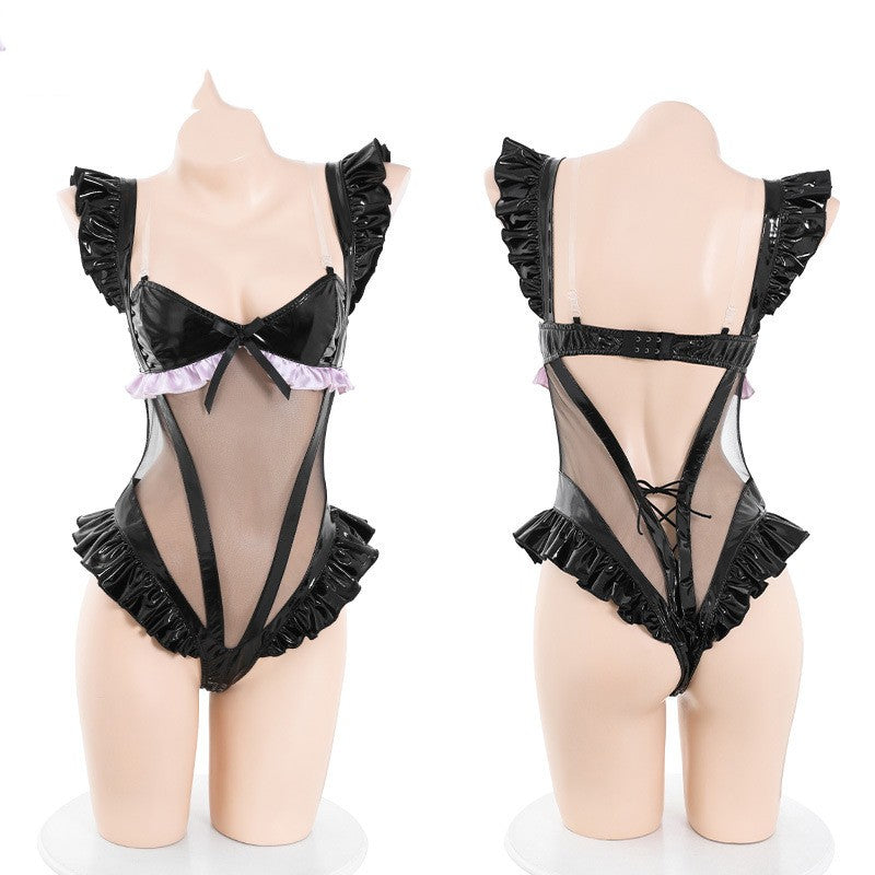 Lingerie Uniform Patent Leather Suit Passionate Clothes Female