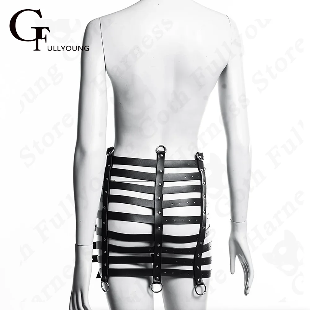 PU Leather Bra Harness Straps Belt Women Lingerie Suspenders Gothic Female Chest Harness Cage Belt