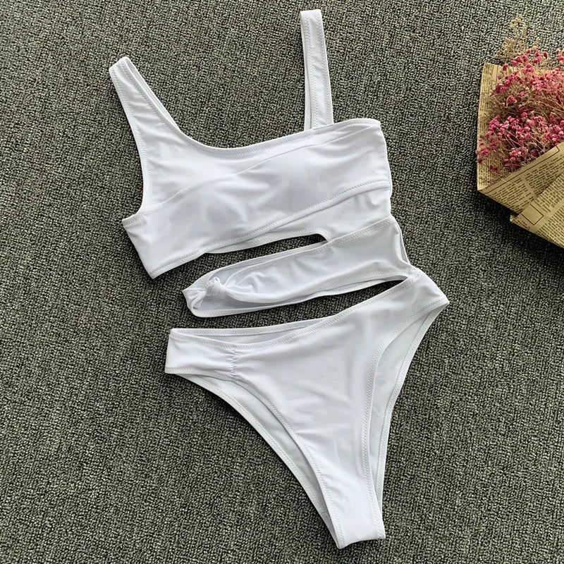 Ellolace Swimwear Hollow Out One-Piece Swimsuits Sexy Fitness Bodysuit Women Bath Suits Women's Swimwear 2021 Swimsuit