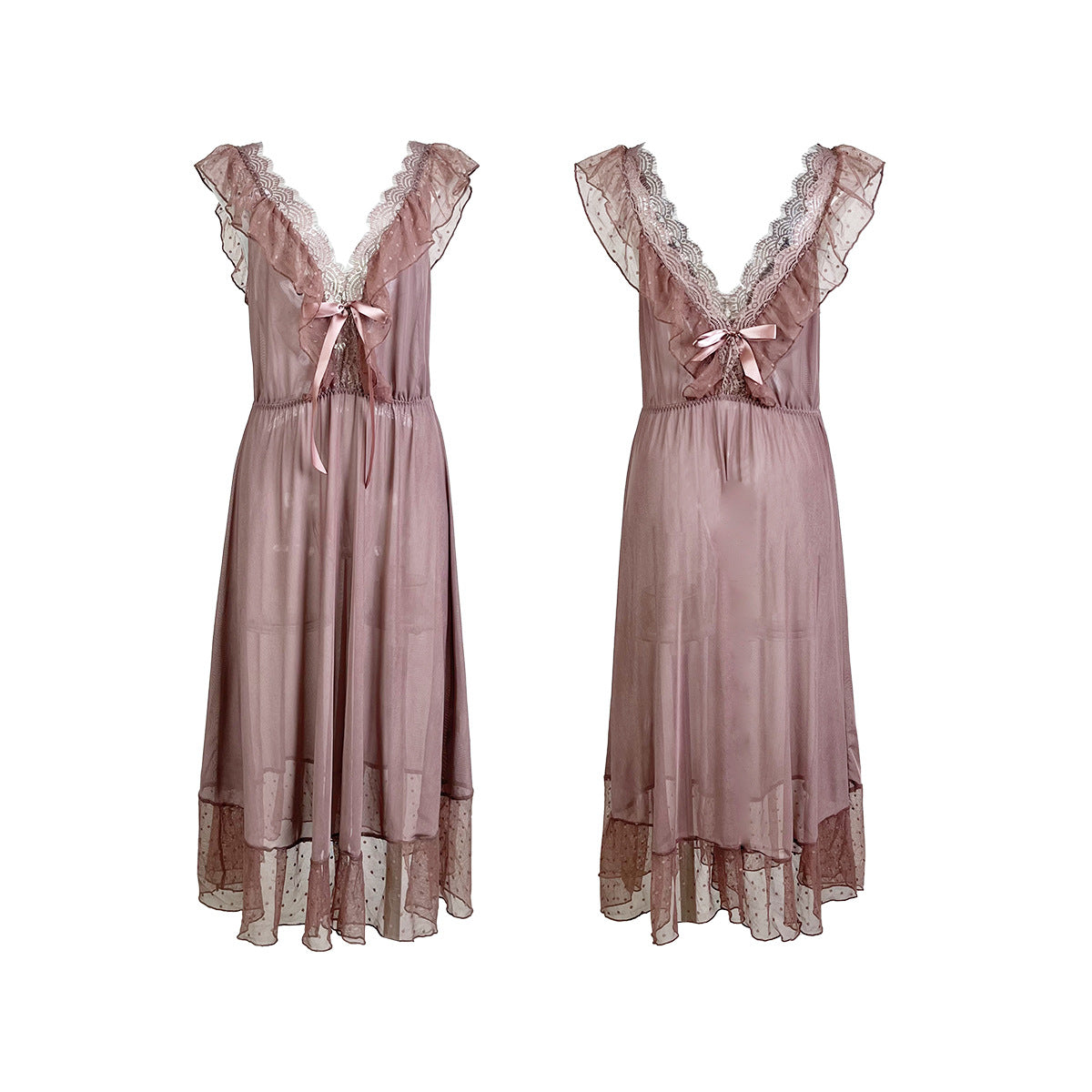Chemise de nuit Sexy à pois, robe princesse caraco d'été pour femmes, pyjama privé en maille, dos nu, vêtements d'extérieur