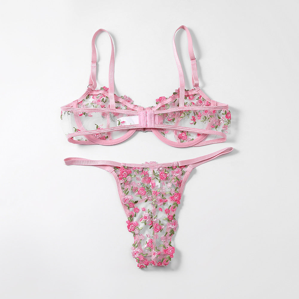 Embroidery Sexy Lingerie Sexy High Quality Diamond Sexy Bra Set Summer