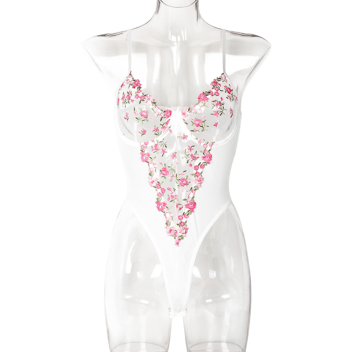 Ropa interior sexy para mujer Tops Little Floral Exquisito Correa bordada Mono sexy