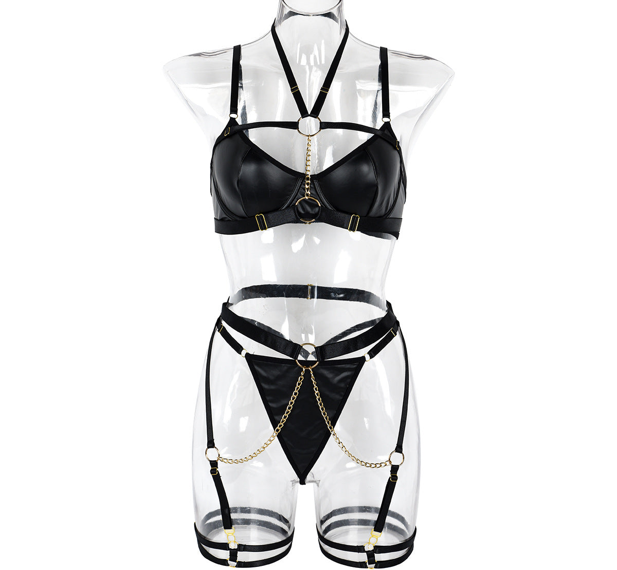 Ensemble de sous-vêtements sexy trois pièces, meilleur sous-vêtements d'automne, chaîne sur le cou, joint de taille, artisanat lourd