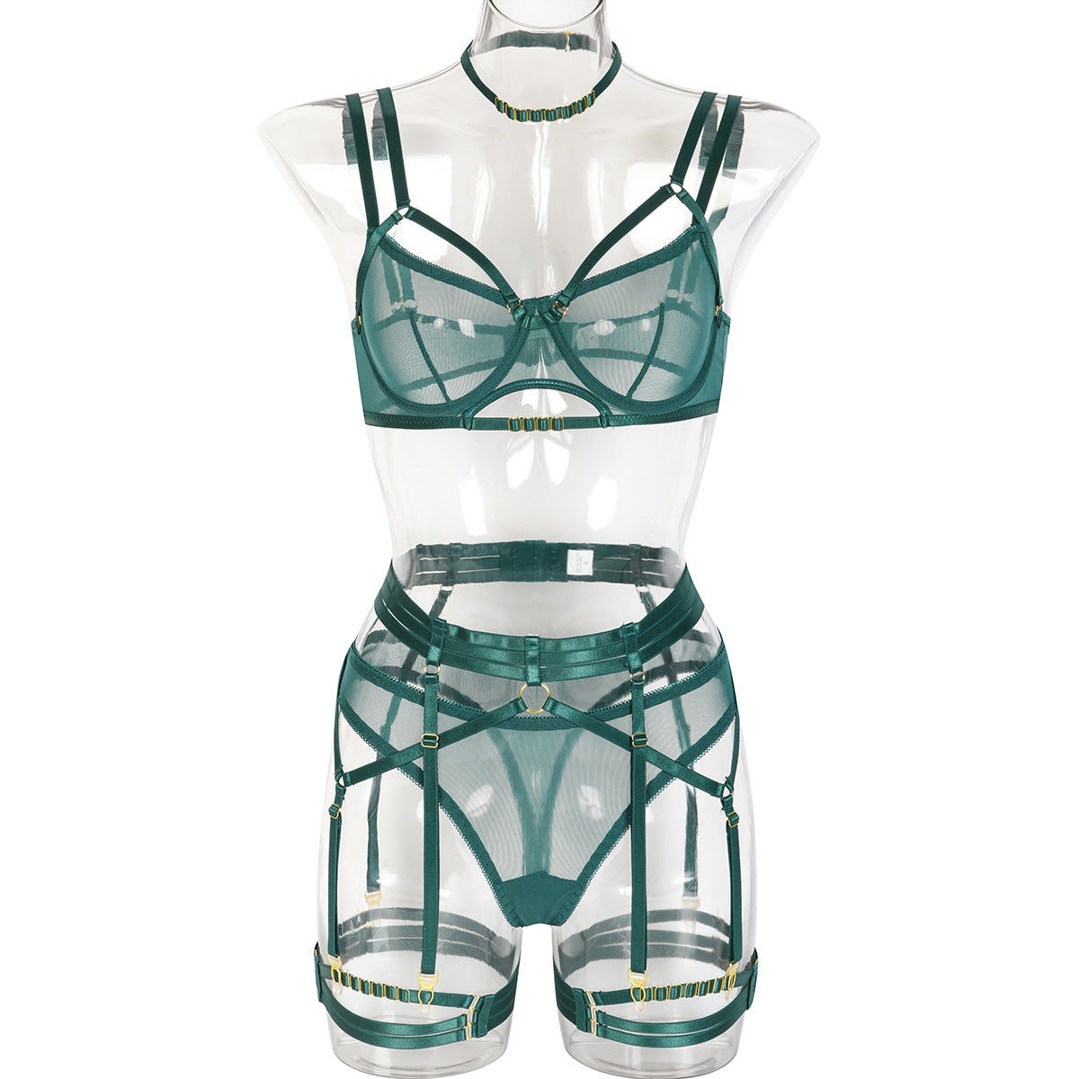 Sexy 6 Piece Set Mesh Ornament Heavy Craft Sexy Steel Ring Suit