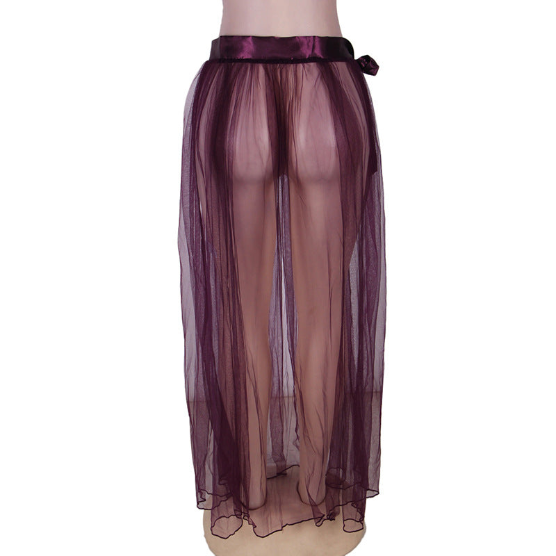 Sexy Lingerie Transparent Mesh Lace Nightdress