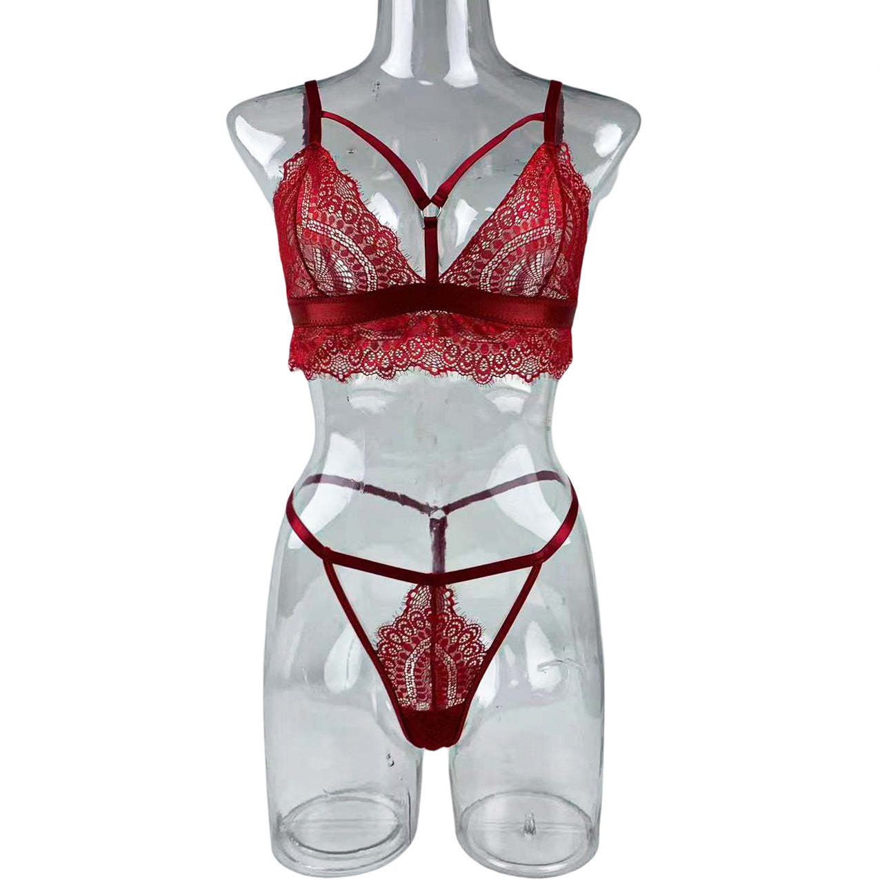 Sous-vêtements transparents en dentelle à trois points, coupe basse, sous-vêtements Sexy pour femmes, tentation de Passion