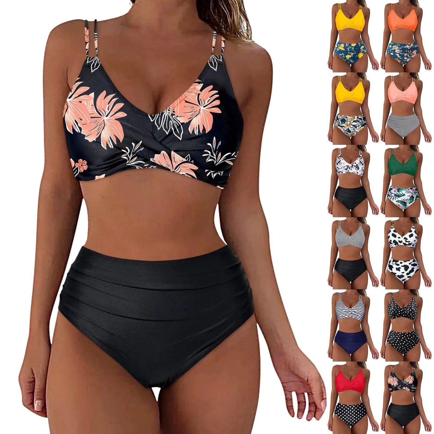 Ensemble de bikini imprimé européen et américain pour femmes