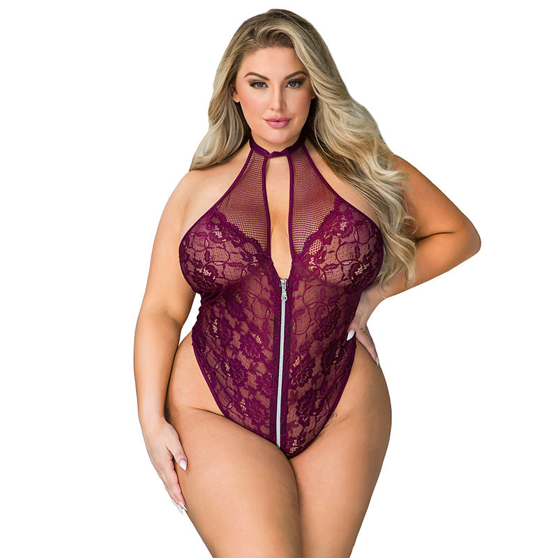 Sexy Lingerie Women Neck Warmer Backless Faux Leather Sexy Open Chest Jumpsuit