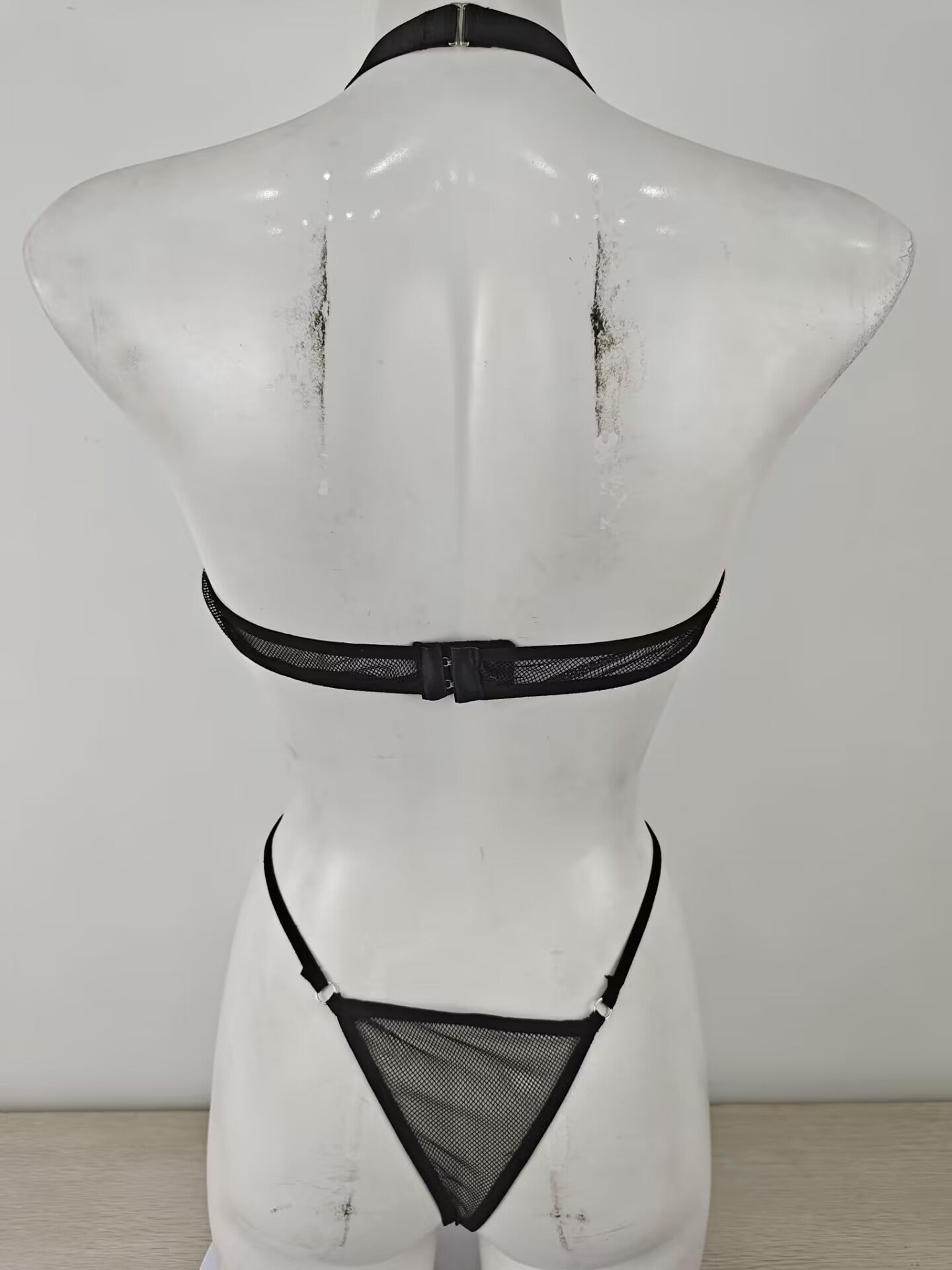 Sexy Hollow Out Cutout See through Mesh Rivet Jumpsuit Sexy Lingerie Suit