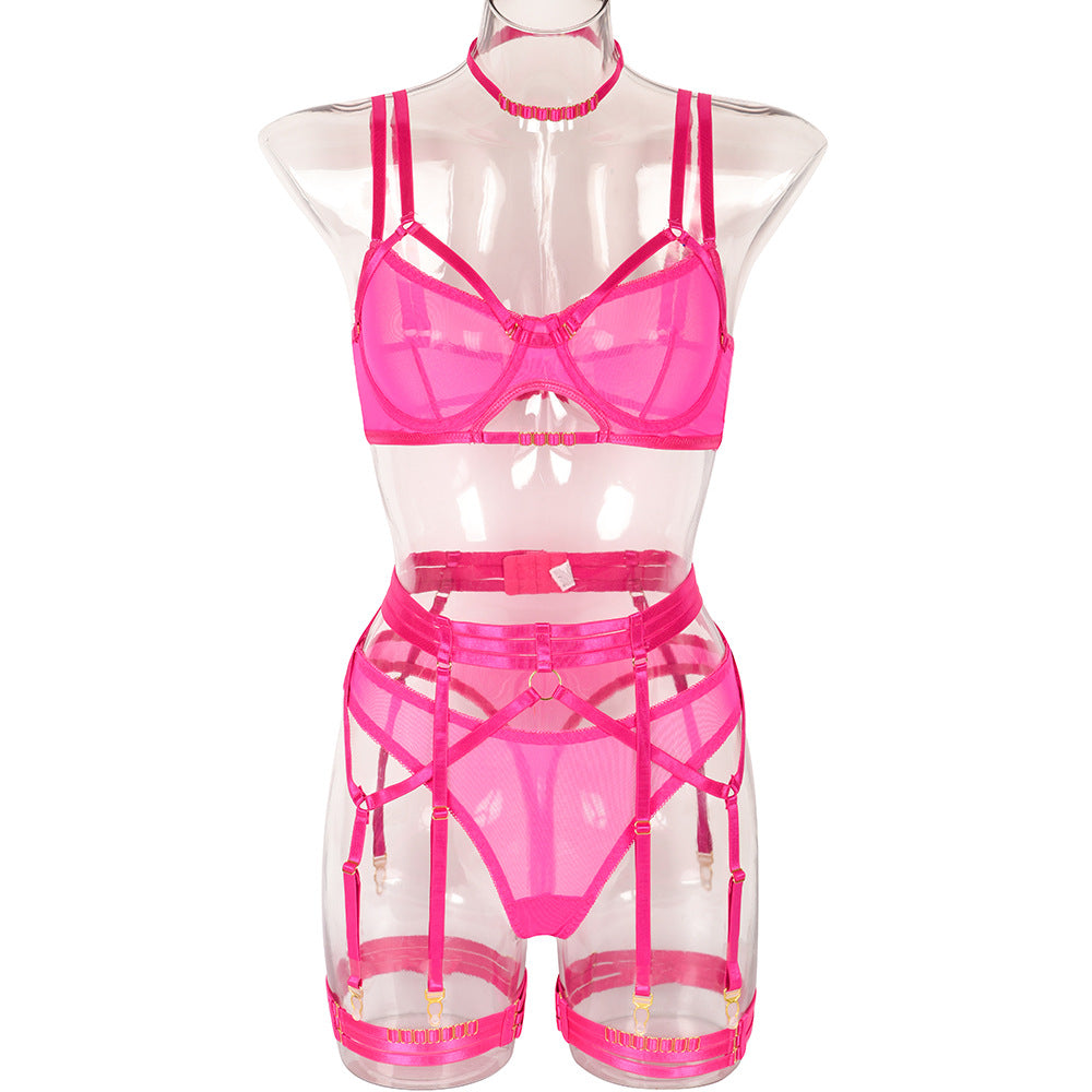 Sexy 6 Piece Set Mesh Ornament Heavy Craft Sexy Steel Ring Suit