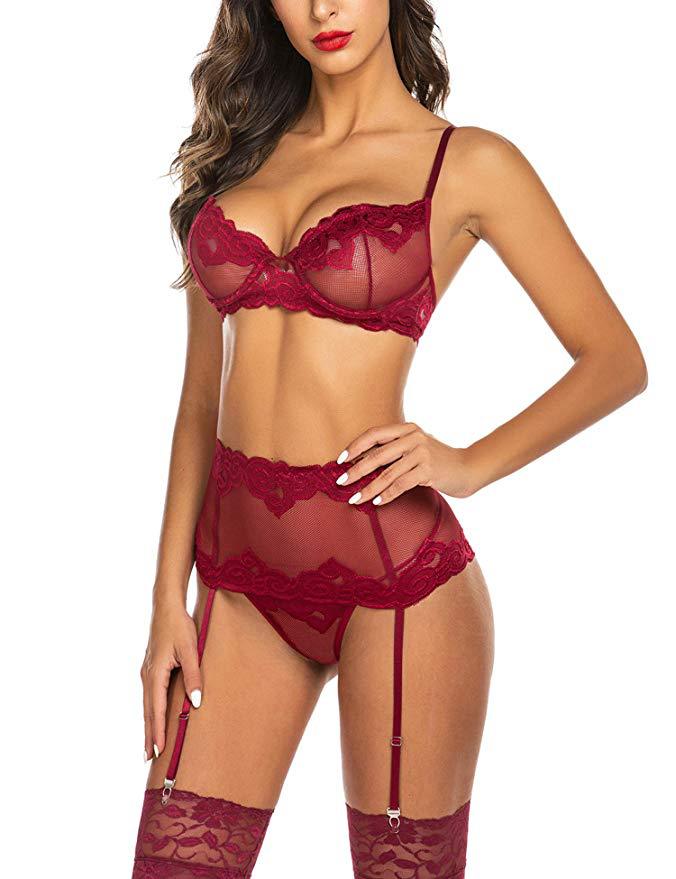 New Sexy Lingerie Sexy Sleepwear Three-Point Perspective Garter Sexy Suit