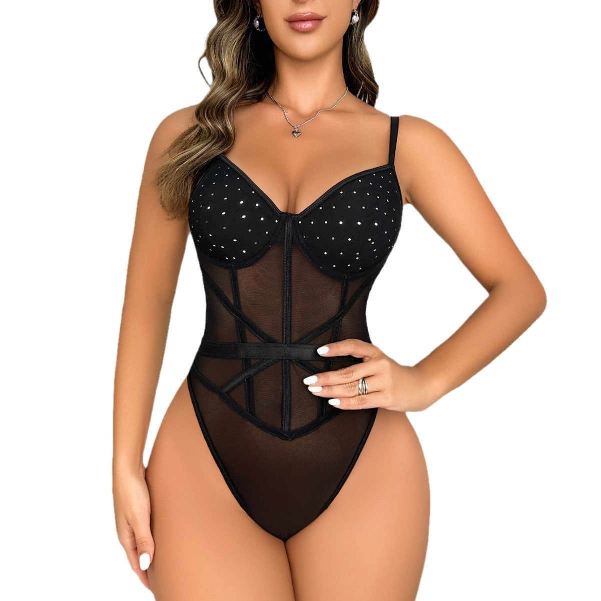 Suspender Vest Jumpsuit Women Sexy Backless Body Shaping Slim Waist Inner Sexy Lingerie