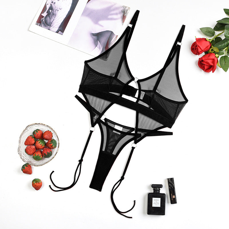 Supply Mesh See through No Steel Ring Sexy Underwear Two Piece
