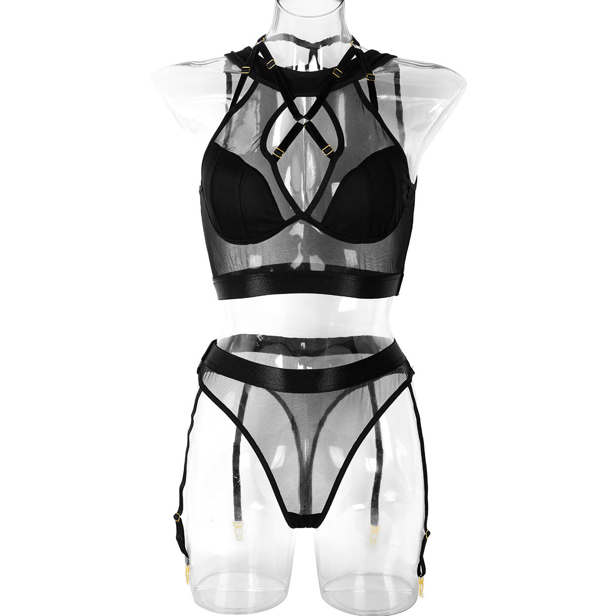 Sexy Lingerie Set Women Sexy Lining Full Lines Complex Strap Decoration