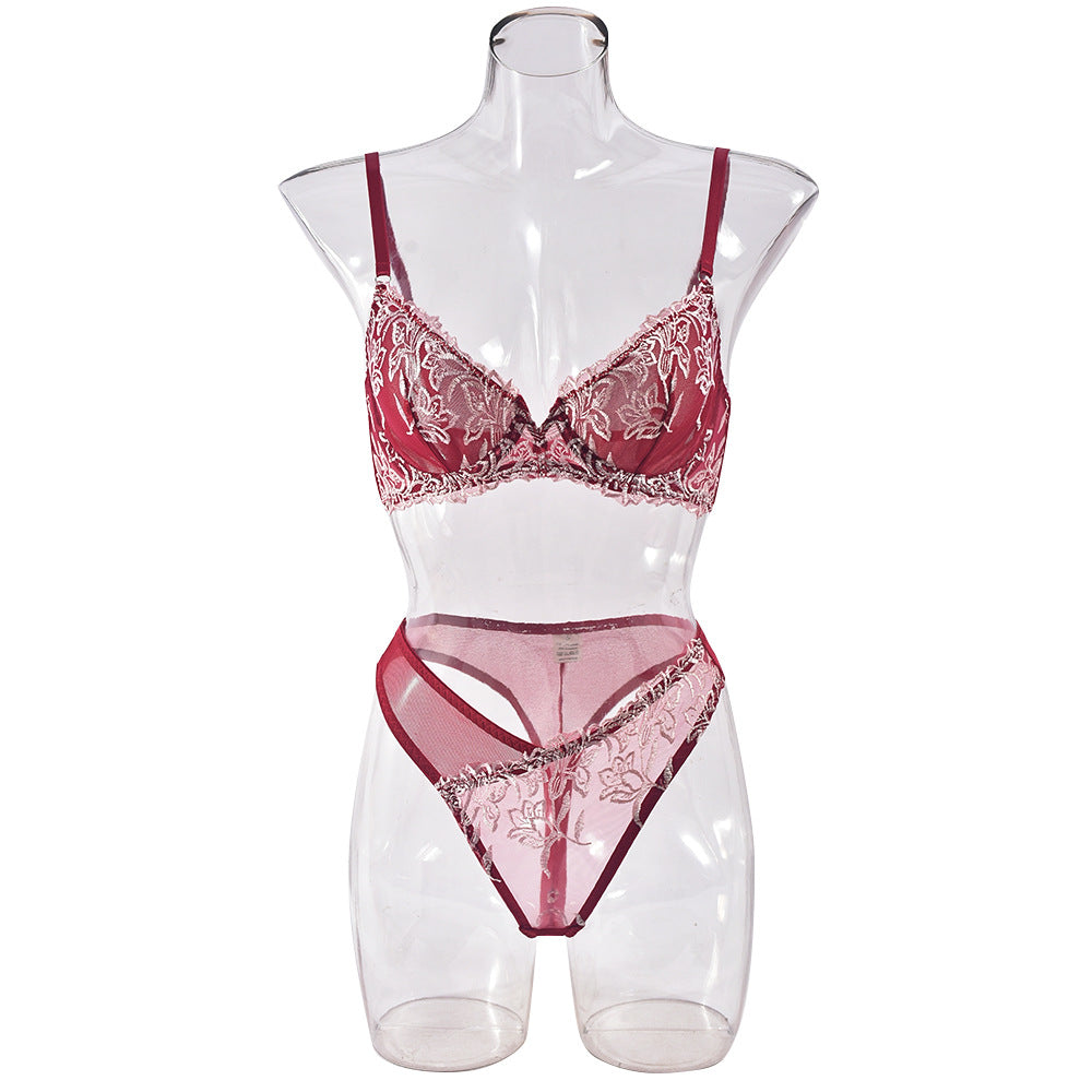 Sexy Underwear Mesh See through Underwear with Floral Adjustable