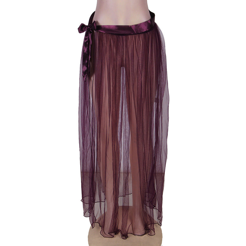 Sexy Lingerie Transparent Mesh Lace Nightdress