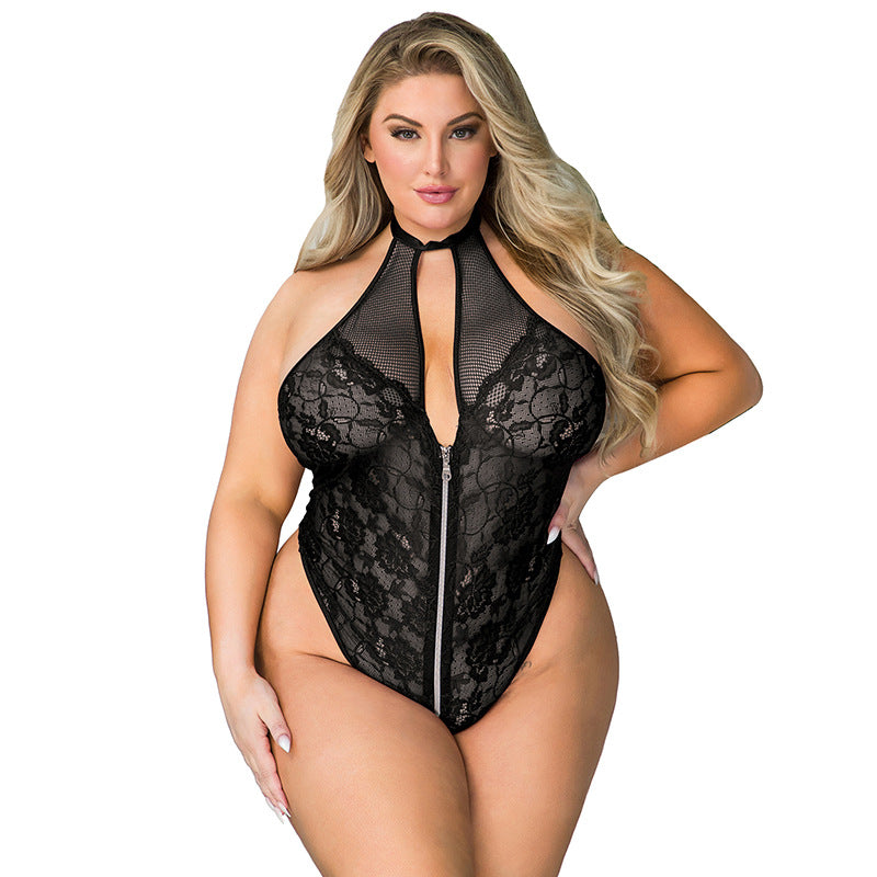 Sexy Lingerie Women Neck Warmer Backless Faux Leather Sexy Open Chest Jumpsuit