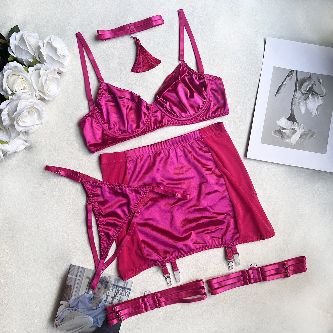 Costume de lingerie à la mode à pompons européens et américains