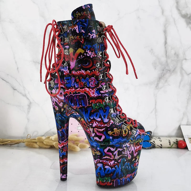 stock 20CM/8inches platform Pole Dance boot