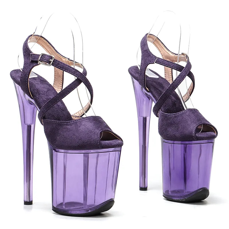 20cm/ 8inches Suede Upper lady fashion platform high heel pole dance sandals shoes