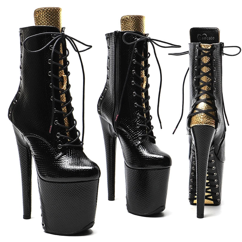 20CM/8inches Snake Upper Fashion trend y High Heel platform Pole Dance boot