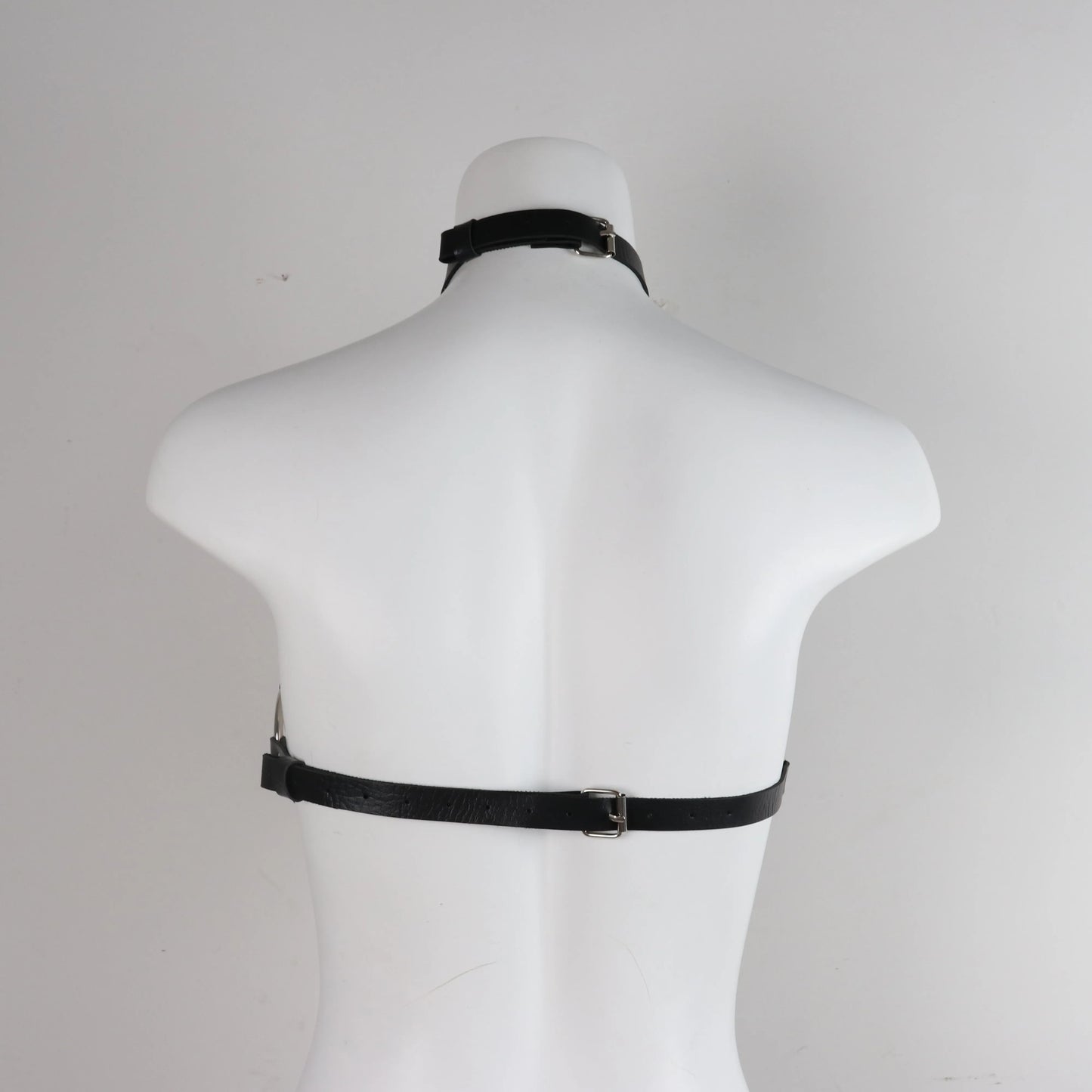 PU Leather Harness Lingerie Chest Harness Woman Black Cage Bra Punk Harajuku Festival Accessories Rave Outfit