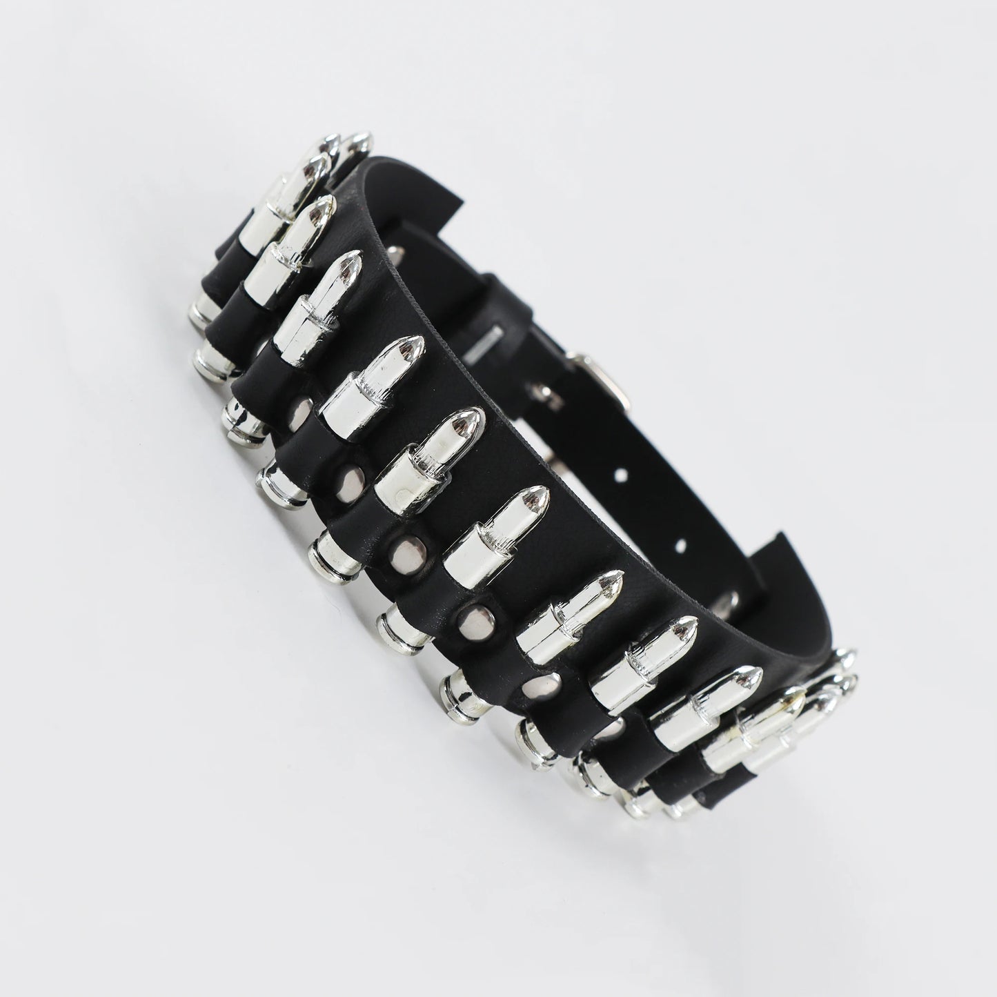 Punk Silver Color Spike Rivets Choker Necklace Leather Anime Necklaces Women Chokers Collar Harness witch rave Necklace