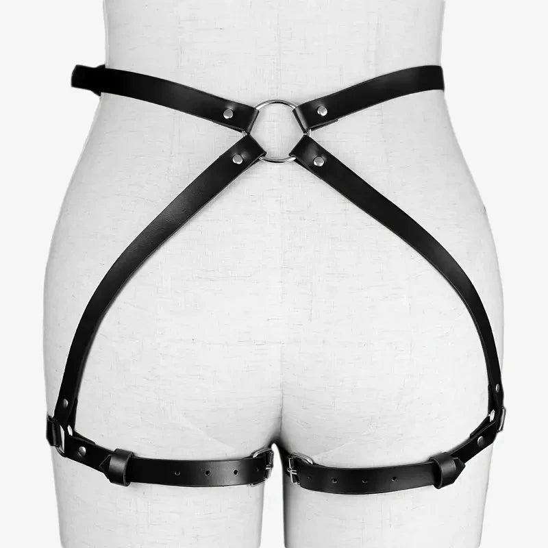 Sexy Harness Women Leather Leg Garter Sword Belts Gothic ocks Harness Handcuffs y Body Set